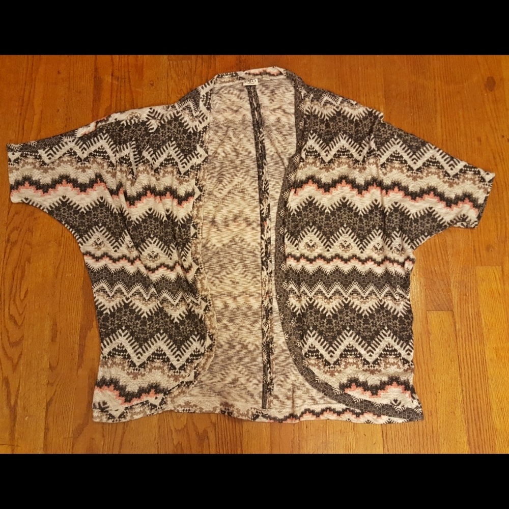 Aztec print cocoon sweater